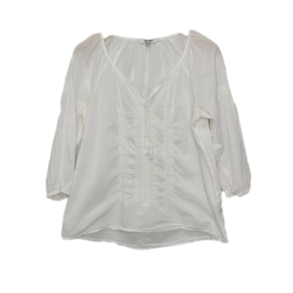 Old Navy White Light Flowy Floral detail with front v neck tie